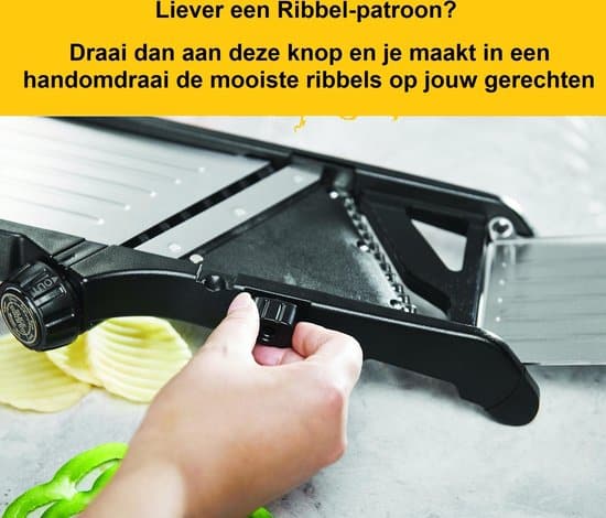 Mandoline - Vlijmscherp - Keukensnijder – Groentesnijder – Incl. Anti Snij Handschoenen en Snij Hulp - Qwality - Afbeelding 5