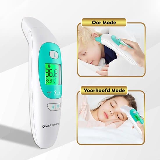 MostEssential Premium Koortsthermometer - Oorthermometer - Infrarood Thermometer - Thermometer Voorhoofd - Thermometer Lichaam - Koortsthermometer... - Afbeelding 4