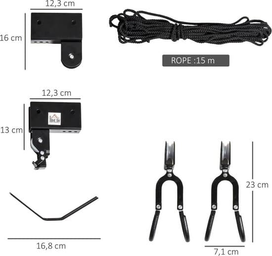 Universeel Plafond Lift Ophangsysteem Voor Het Ophangen Van (Elektrische) Fiets/Kajak/E-Bike - Fietslift Takel Katrol Met Haken - Plafondhaken... - Afbeelding 3