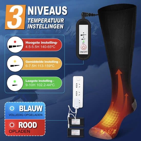 Verwarmde Sokken - Elektrische Sokken - sokken - Elektrische Verwarmde Sokken - Maat 41-46 - Afbeelding 6