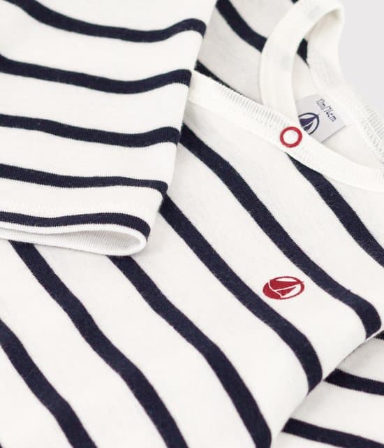 Petit Bateau Gestreepte babypyjama van ribstof Unisex Boxpak - Blauw - Maat 62 - Afbeelding 3