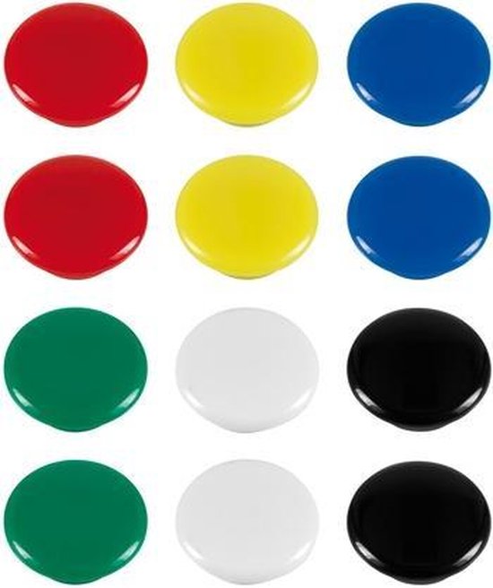 Westcott magneten - formaat 20x8mm - assorti kleuren - 12 stuks - AC-E10834