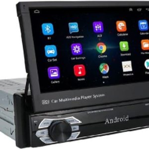 1Din Autoradio - Android 10 - Navigatiesysteem - 7' klapscherm - USB, Aux, Bluetooth, WIFI - Carplay - Achteruitrijcamera