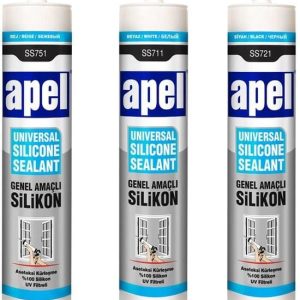 3 Stuks | Apel Universele Siliconenkit Koker | Kleur-Wit |250 ml/280 gr | Glas Installatie | Tegel | Sanitair | Raam