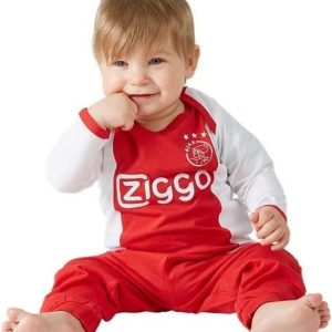 Ajax baby pyjama - wit/rood - maat 62/68