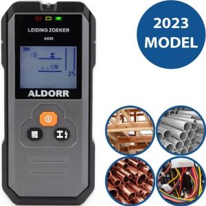 ALDORR Leidingzoeker voor Metaal/Koper/Stroomdraad/Hout (A530) - Leidingdetector - Kabelzoeker