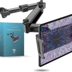 Amosia Tablet Houder Auto - Tablethouder Auto - Geschikt voor iPad, Telefoon en Nintendo Switch - 360° Draaibaar - Zwart