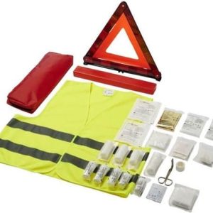 Auto 3-delige Veiligheid Set voor op de Weg – Veiligheidsset met Reflecterend Vest, EHBO set en Gevarendriehoek | Autobenodigdheden