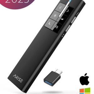 AXISE Presenter - Draadloze Presentatie Klikker - Wireless Presenter - Powerpoint afstandsbediening - Afstandsbediening met Laser Pointer - USB A -...