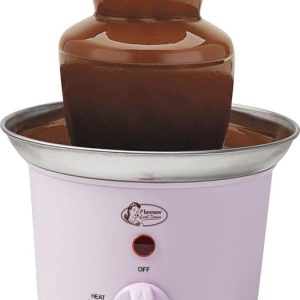Bestron Chocoladefontein, kleine chocolade fontein met indicatielampje, 60 Watt, RVS, Kleur: Roze