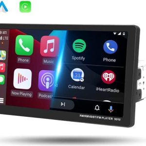 Boscer® 1Din Autoradio | Apple Carplay & Android Auto | 9' HD verstelbaar scherm | USB, Aux, Bluetooth | Achteruitrijcamera