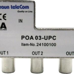 Braun Telecom TV splitter POA 03-UPC met 3 uitgangen - 6 dB / 5-2000 MHz (Horizon Box)