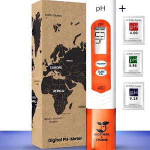 Brothers4Change® pH meter - Gebruiksvriendelijk - ph meter water/aquarium - ph meter digitaal - 3 Kalibratie poeders & batterij