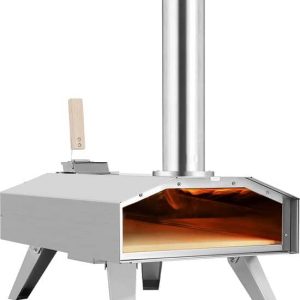 Burnic pizzaoven voor buiten - houtpellets Gestookt - ø 30 cm - Draagbaar en Opvouwbaar - Tot 500°C