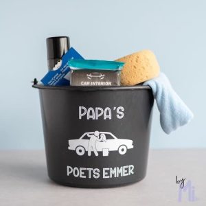 ByMi| Auto poetsemmer set Papa| Vaderdag | Cadeautje | Opa | Cadeau voor hem| Gepersonaliseerd