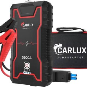 Carlux Krachtige 12V Jumpstarter - 18000 Mah / 1600A - 7in1 Startkabels Met Powerbank - Starthulp Voor Auto’s Met LED- en SOS Noodlicht- Incl....