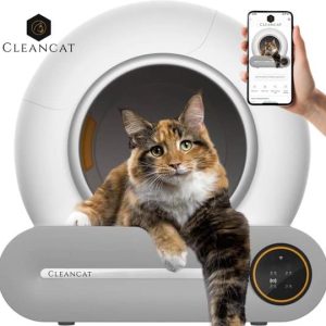 CleanCat© - Automatische Kattenbak - XXL - Zelfreinigende Kattenbak - Inclusief Kattenbakmat en 4 Rollen Opvangzakjes - Met App en Touchscreen -...