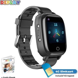 DEPLAY 4G KidsWatch - Smartwatch Kinderen - GPS Tracker - Zwart