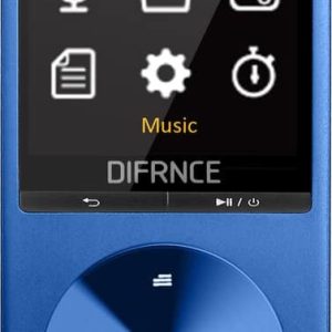 Difrnce MP3 / MP4 Speler - Bluetooth - USB - Shuffle - tot 128GB - Incl. Oordopjes - Voice recorder - Dicatafoon - MP1820BT - Blauw