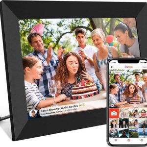 Digitale fotolijst met WiFi en Frameo App - 10.1 inch HD+ IPS Display - Fotokader met Touchscreen - 16GB - Zwart - frameo digitale fotolijst -...