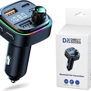 DirectGoods Bluetooth FM Transmitter – Bluetooth Auto – Bluetooth Transmitter - FM transmitter Bluetooth - USB-C Snellader