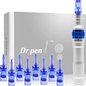 Dr.pen Professionele Draadloze A6 dermapen voor Microneedling + 12 GRATIS cartridges en Femmezz stomer + Reisetui - acne verwijderen - Litteken...