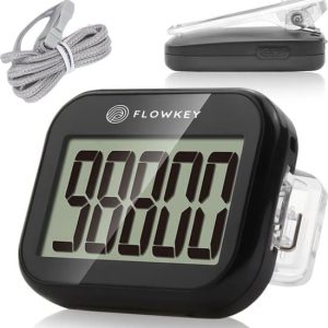 Flowkey Stappenteller Broekzak S10 Pro - Pedometer voor wandelen met Clip - Stappentellers armband - Eenvoudig & simpel - Activity tracker -...