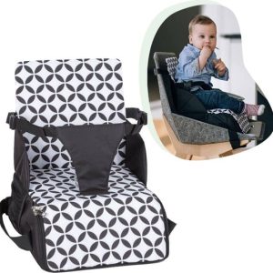 FreeON Portable kinderstoel - Booster Seat - Zitverhoger - Fold & Go - Zwart-Wit