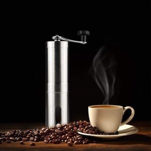 Handmatige Koffiemolen - Bonenmaler - Koffiemaler - RVS - Zilver