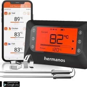 Hermanos Digitale BBQ Thermometer Draadloos - Vleesthermometer - Kernthermometer - Oventhermometer - Keukenthermometer - Bluetooth met app - 2...