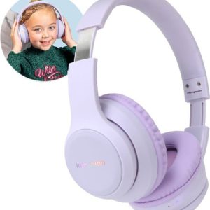 iMoshion Koptelefoon Kinderen Met Met Led Verlichting Bluetooth - Kinder Koptelefoon / Hoofdtelefoon Draadloos Over Ear - Lila
