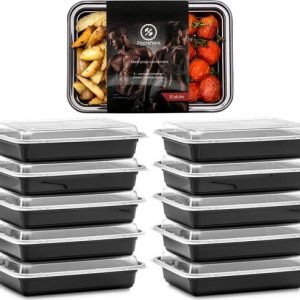 Meal Prep Bakjes - 10 stuks - 1 compartiment - Lunchbox - Diepvriesbakjes - Vershoudbakjes - Plastic Bakjes Met Deksel - Magnetron Bakjes Met...