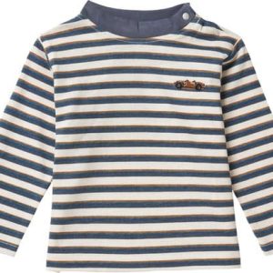 Noppies Boys tee Thomasville long sleeve stripe Jongens T-shirt - Turbulence - Maat 80