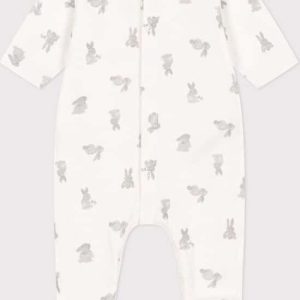 Petit Bateau Pyjama in tubic met konijntjesprint Unisex Boxpak - Grijs - Maat 56