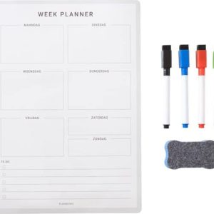Planbooks - Magnetische Weekplanner - Whiteboard Weekplanner - Planbord - Familieplanner - A4 - Inclusief Stiften en Wisser