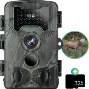 RYCE ® Full HD Wildcamera met Nachtzicht - 36MP - Met Geluidsopname - IP66 Waterdicht - Inclusief 32GB Geheugen Kaart - Infrarood - Inclusief 8x AA...