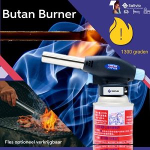 Salivio Butan Burner - Creme brulee branders - Universele Gasbrander - Keukengerei - Kamperen - Gasbussen - Keukenbrander - Barbecue