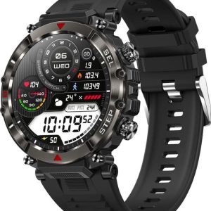 SAMTECH Outdoor Pro Smartwatch - Heren & Dames – horloge – met HD Touchscreen - Stappenteller, Calorie Teller, Slaap meter – Zwart