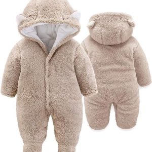SHOPFINO baby jas - babykleding - winterjas baby - teddy jas - kinderkleding jongens en meisjes - zacht en warm - unisex - beige - 6 tot 9 maanden...