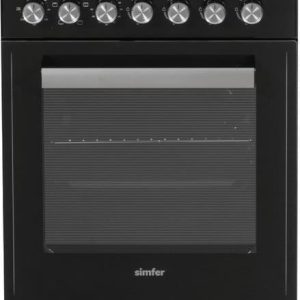 Simfer FS5031-1 Vrijstaand Gasfornuis - 50 cm - Gaskookplaat met Elektrische oven - Zwart