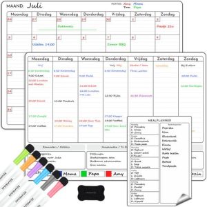 Systemyze Maandplanner & Weekplanner Whiteboard Set – Weekplanner Magnetisch – Magnetische Maandplanner – Planbord – Familieplanner Whiteboard –...