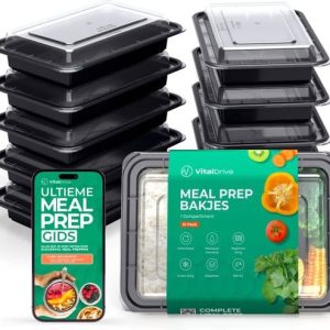 VitalDrive Meal Prep Bakjes - Magnetron Bakjes Met Deksel - Vershoudbakjes Set - Plastic Bakjes - 10 stuks