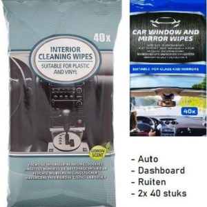 Vochtige Schoonmaak Doekjes Auto 80 Stuks - Interieur & Ramen - Dashboard Reinigingsdoekjes - Spiegeldoekjes - Vochtige Auto Reinigingsdoekjes -...