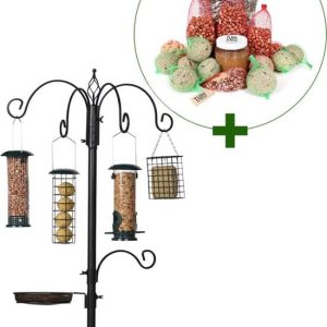 Vogel voederstation 185 cm - inclusief compleet vogelvoerpakket van Tuin de Bruijn®