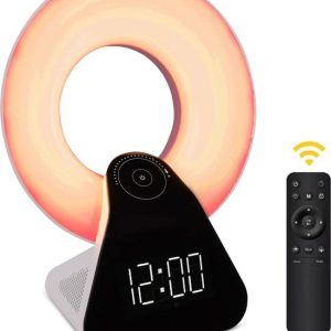 Wake up Light - Daglichtlamp - White Noise Machine (8 geluiden) - Bluetooth - 10.000 Lux - Timer - Wekker - 3 Kleuren - Lichttherapie