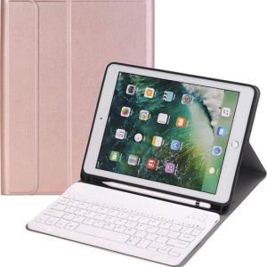 YONO iPad 2021 Hoes met Toetsenbord - 2019 / 2020 - 10.2 inch – Qwerty Keyboard Case – Rose Gold