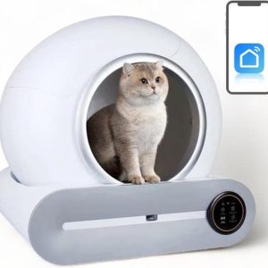 Zelfreinigende Kattenbak XXL - 65L - Automatisch - Electrische Kattenbak - Incl. App - Wit